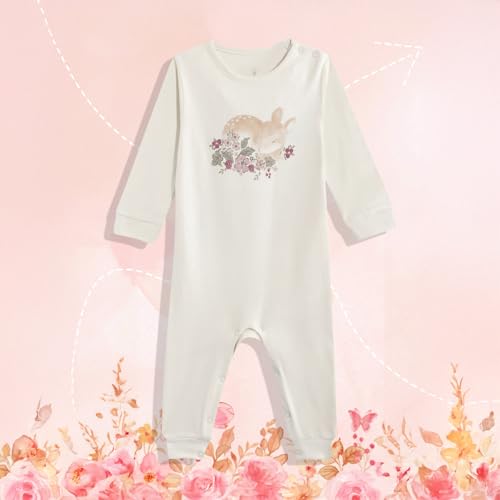 Mothercare Girls Arctic Berry Printed Full Sleeve All-In-One - Cream