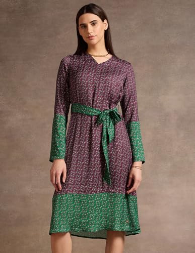 U.S. POLO ASSN. Women's Polyester Wrap Midi Dress (UWAW24DRS147 Purple