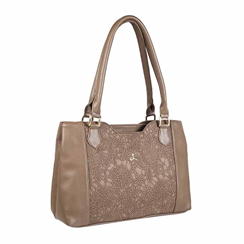 Mochi Brown Faux Leather Premium Zipper Casual Shoulder Bag For Women (66-7241)