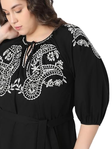 VERO MODA Curve Women Black A-Line Dress