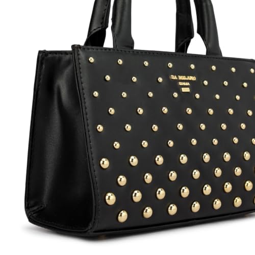 Da Milano Leather Sling Bag for Women - Silver & Black (LSB-02393)