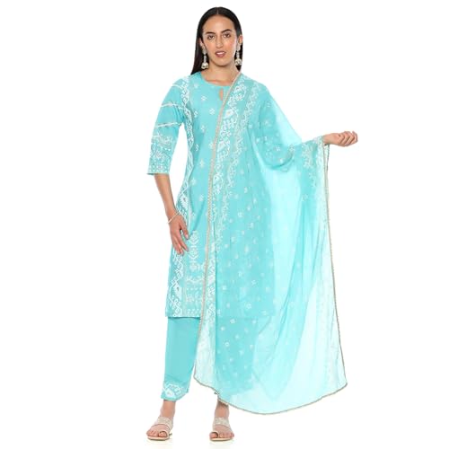 Rangriti Women's Blue Poly Chiffon Dupatta_FREE