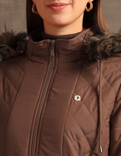 U.S. POLO ASSN. Hooded Solid Padded Jacket (UWAW24JCK152_Brown_S)