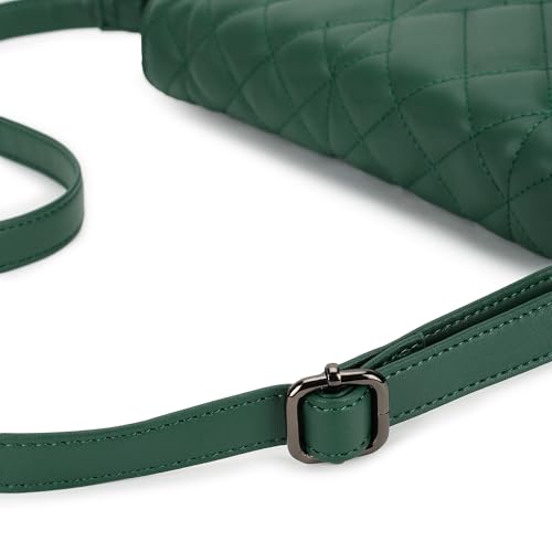 Fastrack Quilted Messenger Bag for Women, Girls and Ladies | Ladies Purse Handbag Green
