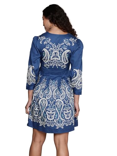 Label RITU KUMAR Blue Fallon Short Dress