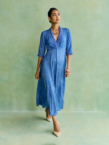 Aarke Ritu Kumar Blue Bandhej Rang Long Dress