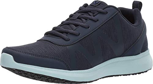 Vionic Pro Women's Simmons Kiara Service Sneakers- Supportive Lace-up Slip Resistant Shoes That Include Three-Zone Comfort with Orthotic Insole Arch Support, Medium and Wide Fit, Navy, 7.5
