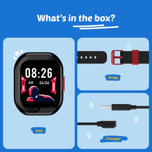 Noise Champ 2 Kids smart Watch with Habit Building (handwash, Brushing, etc), IP68 Waterproof, Activity Tracker, in-Built Games, School Mode. noisefit sync app, for Boys and Girls (Kitty Pink)