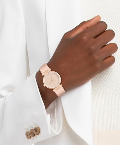 Lacoste Orba Qtz Basic Slim Blush Round Dial Women's Watch|Leather Material|Multi Color Band - 2001335