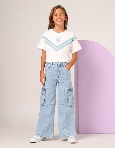 U.S. POLO ASSN. Girl's Loose Jeans (8909113249752 Blue