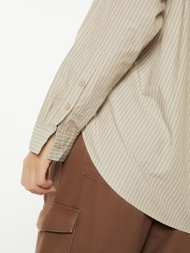 Max Women Striped Shirt (Brown_M)