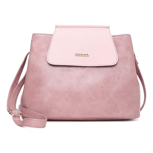 Fastrack Faux Leather Satchel For Women | Trendy Shoulder Bag With Dual Zip-Closure Compartments and Magnetic Flap | Stylish Handbag With Adjustable Strap and Inner Pockets | Trendy Women's Handbags
