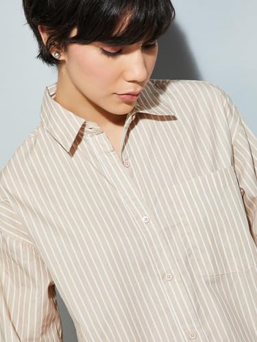 Max URB-N Women Striped Oversized Shirt (Mixed (2 Clr)_M)