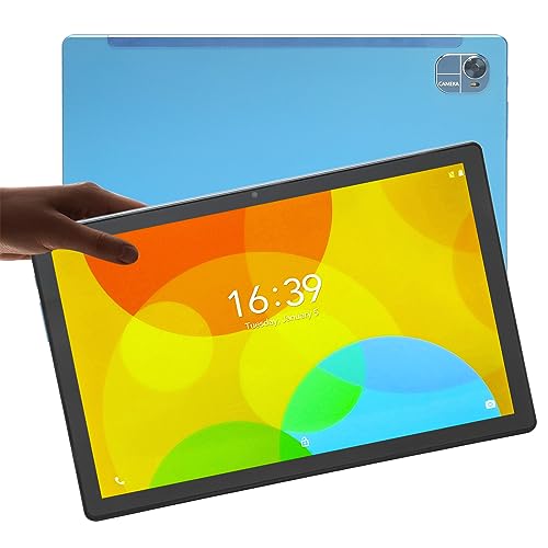 Vikye 10.1 Inch 2-in-1 Tablet with Keyboard and Earphone, 12GB RAM 256GB ROM Octa Core, 12MP 24MP Camera, US Plug (Blue)