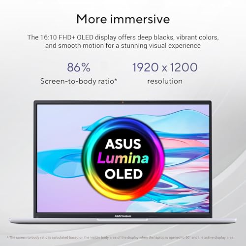 ASUS Vivobook 16, 16" FHD (1920 x 1200) OLED,Intel Core i5-13420H Processor,(16GB RAM/512GB SSD/Win 11/M365 Basic (1Year)*/Backlit Keyboard/Office Home 2024/Silver/1.88 kg),X1605VA-SH1952WS