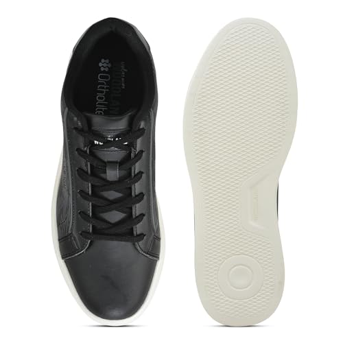 Woodland Men's Black PU Sneakers-9 UK (43EURO) (OSNK 4990023)
