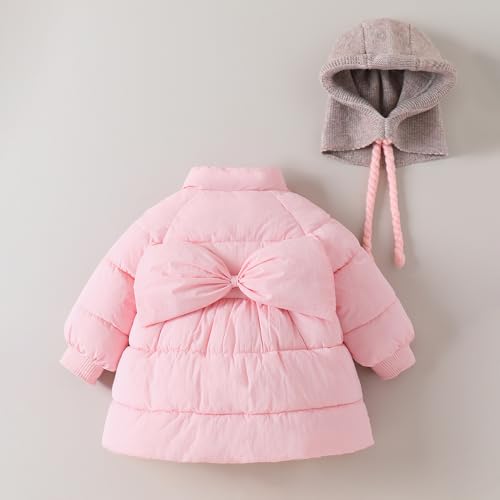 Hopscotch Girls Full Sleeves Solid Print Pink Long Coats For Ages (3-4 Years)