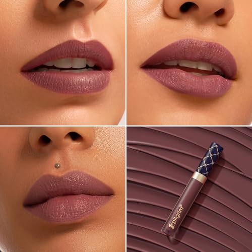 Pilgrim Oh So Crème! Premium Matte Liquid Lipstick | Most Lightweight & Transfer-proof Lipstick | Highly Pigmented & Long-Lasting | 3.5ml (Mauve Affaire-23)