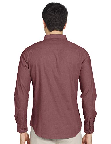 United Colors of Benetton Men's Slim Shirt (5NS01U008I_Maroon XL)