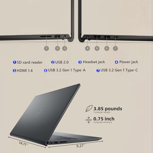 Dell 15.6'' FHD Touchscreen Laptop Computer - 13th Gen Intel 10-Core i7-1355U Processor, Numeric Keypad, HDMI, Wi-Fi 6,Win11 Pro, w/Redragon Accessoires(32GB RAM, 1TB SSD)