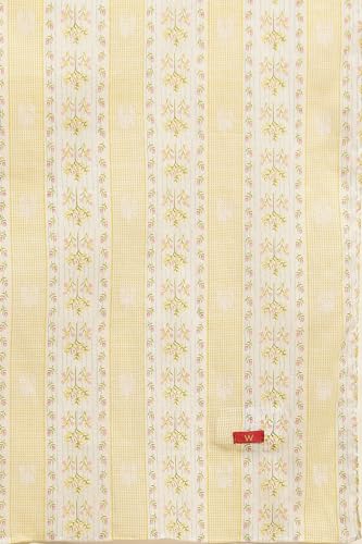 W for Women Yellow Floral Print Cotton Dupatta_24FEW82184-121982_Free Size