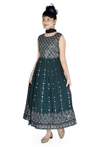 EthniCraze Girls Ethnic long Georgette embroidery gown for kids