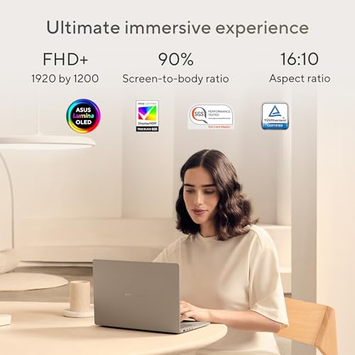 ASUS Zenbook A14, Snapdragon X Processor,(Qualcomm Adreno iGPU/16GB RAM/512GB SSD/Windows 11 Home/MS Office 365 Basic (1Year)*/14" FHD+ OLED/AI PC/Zabriskie Beige/0.98 kg),UX3407QA-QD258WS