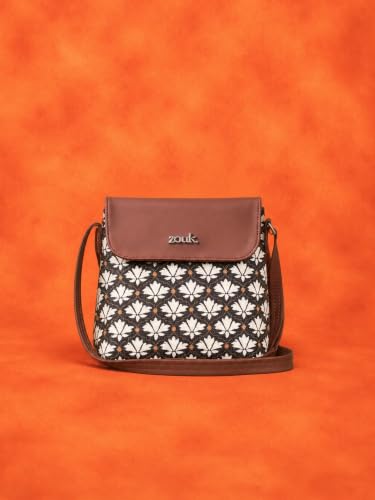 ZOUK Bidri Flap Sling Bag Gift Box for Women | Rakhi Gift for Sister | Vegan Leather Crossbody Sling with Magnetic Flap | Handcrafted in India