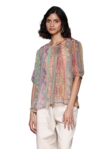 Label RITU KUMAR Multi Ethnic Stripes Top