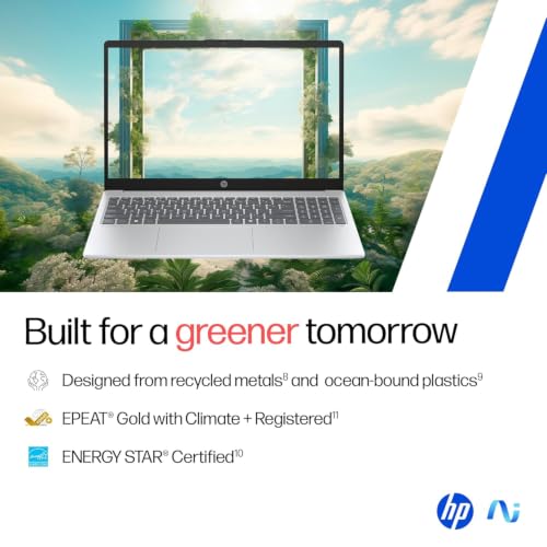 HP OmniBook 3 AMD Ryzen AI 5 340 Next Gen AI Laptop, (16GB DDR5, 512GB SSD), Anti-Glare,15.6''/39.6cm FHD, Win11,Office24, Silver,1.7kg, FHD Camera w/Privacy Shutter, fn0007AU