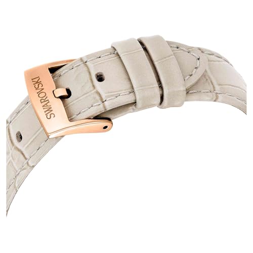 Swarovski Matrix Tennis Chrono Watch, Swiss Made, Leather Strap, Beige, Rose Gold-Tone Finish, Beige, Strap