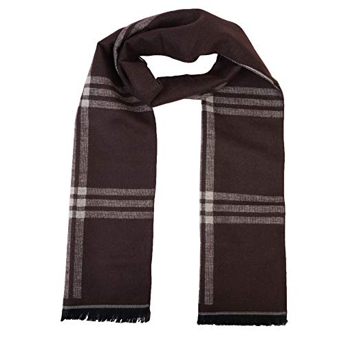 MUFFLY Woven Reversible Printed Men's Wool & Acrylic Muffler Warm Cashmere Wrap Shawl