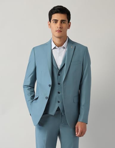 Arrow Men's Polyester Business Suit Pants Set (ARAJSU5532_Blue