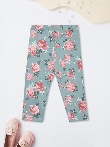 Max Girls Printed Leggings Set (Pink_12-18 M)