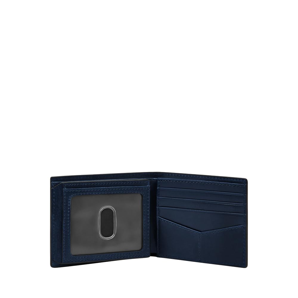 Fossil Mens Leather Derrick Blue Wallet ML3681545