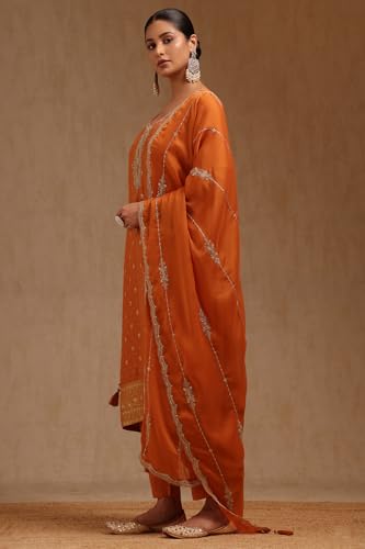 Soch Women's Dola Silk Salwar Suit Set (SMUA5CD2313_Orange