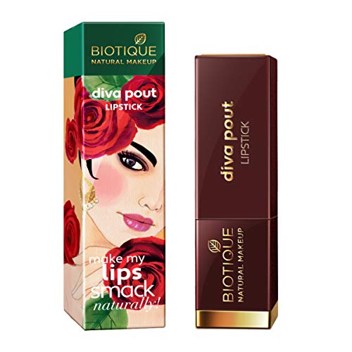 Biotique Natural Makeup Matte Diva Pout Lipstick - Flaming Desire, 4g (Pack of 2)