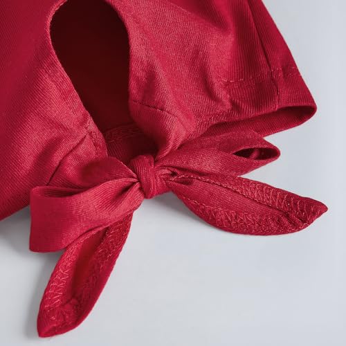 Hopscotch Girls Bow Applique Puppy Dress with T-Shirt in Red Color for Age (4-5 Years)