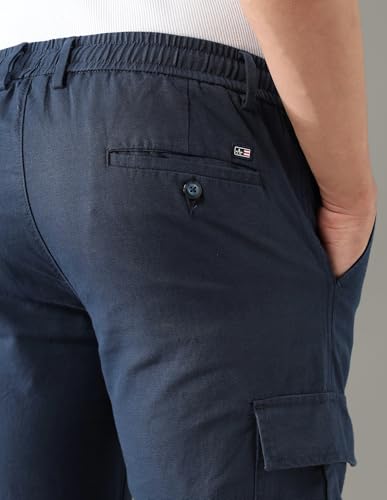 Arrow Sports Men's Mid Rise Spring Sorbet Cargos Navy