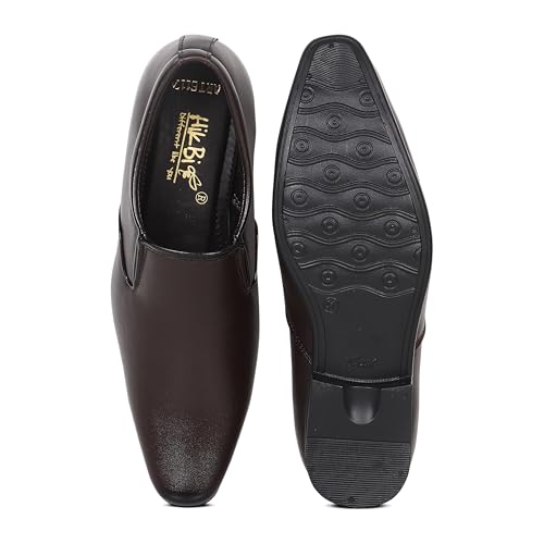 HIKBI Leather Officewear Formal Shoes Pointed Toe Slip On_Brown_09