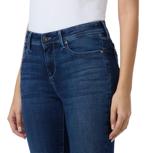 Women Blue Mid Waist Flared Fit Powerflex Jeans