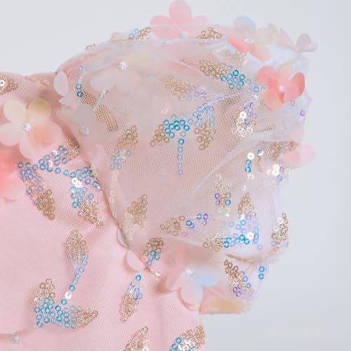 Hopscotch Girls Pink Short Sleeves Sequin Embellished Dress for Age (6-7 Years)