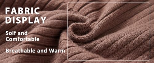 TYSORT Women’s Winter Woolen Turtleneck Sweater with Pajama | Warm Winter Wear Cord Set | Woolen Tracksuit Loungewear Set Brown