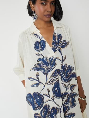 Max Women's Cotton Blend Kurta Set (CTKST54183_Off White