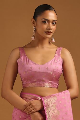 Soch Womens Pink Art Silk Floral Zari Woven Saree