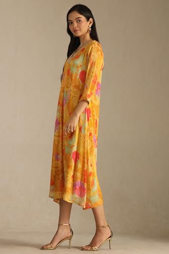 Soch Women's Chinon Maxi Dress (EWA5KU61500_Mustard