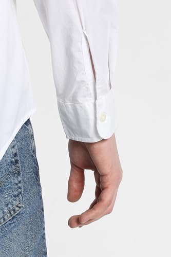 American Eagle Men White Everyday Poplin Button-Up Shirt