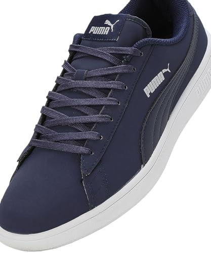 PUMA Unisex-Adult Smash V2 Buck Peacoat-Silver-White Sneaker - 11 UK (39571203)