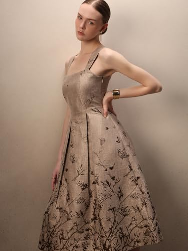 VERO MODA Women's Fit and Flare Beige Dress