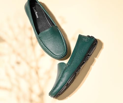 LOUIS STITCH Women’s Peacock Blue Premium Slip-On Loafers | Elegant Solid Slip-On Comfort Shoes for Casual and Formal Wear | Slip-On Loafer Shoes for Women | LSLD-BLR-PLPB | UK-6